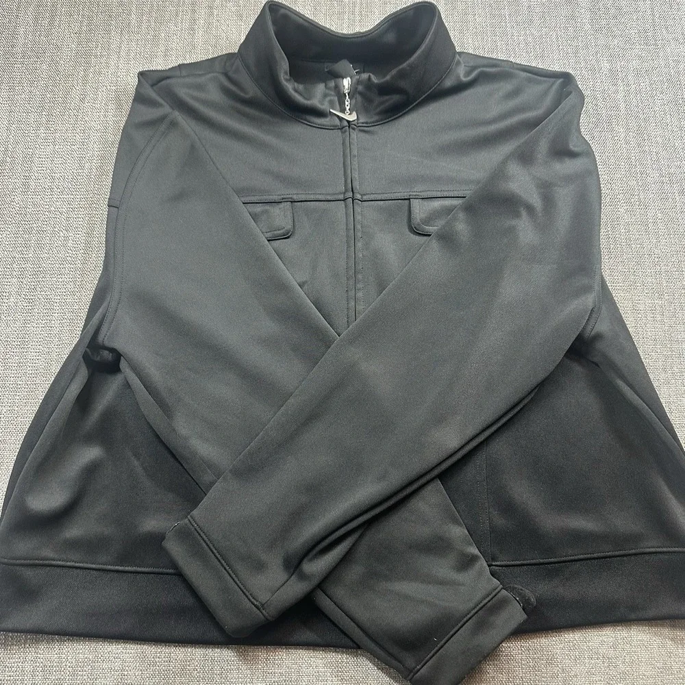 Nike‎ Sportswear Swoosh Polyknit Jacket Women 1X Black Full Zip Track Athletic